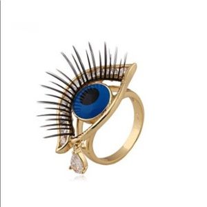 "Gaze" 14K gold filled ring with crystal accents